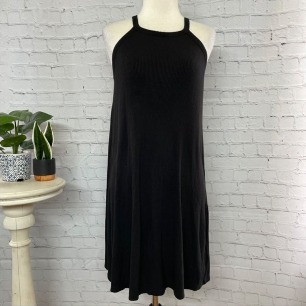 Madewell xs black ribbed dress